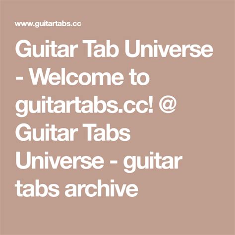 Guitar Tab Universe .